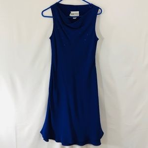 S.L. Fashion Size 8 Blue Draped Sleeveless Dress